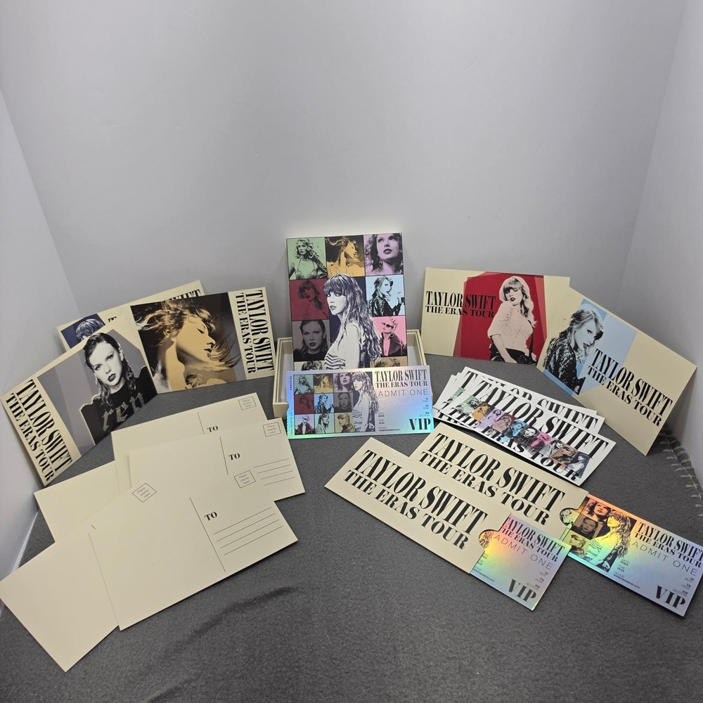 Taylor Swift The Eras Tour VIP Souvenir Box Postcards Holographic Tickets Set